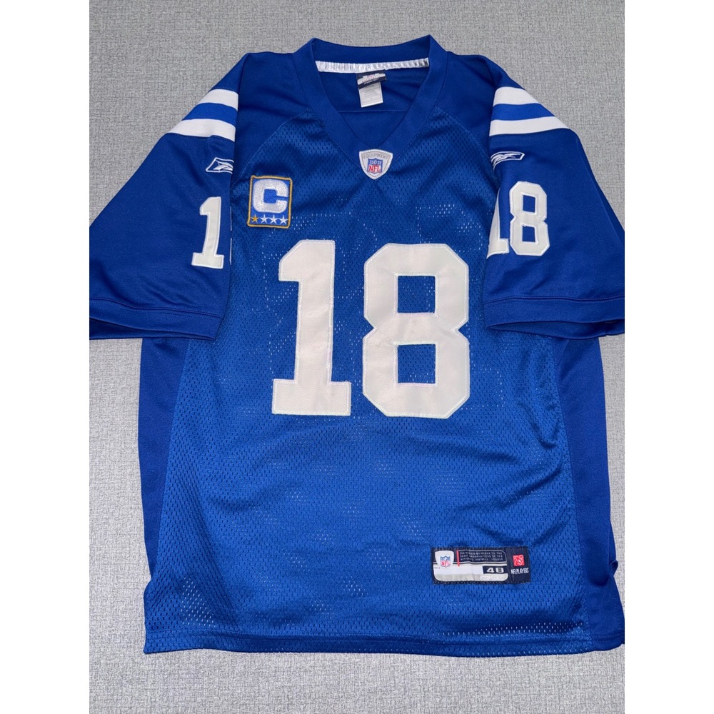 Excellent Reebok Size 48 Jersey Blue Peyton Manning Indianapolis Colts Stitched